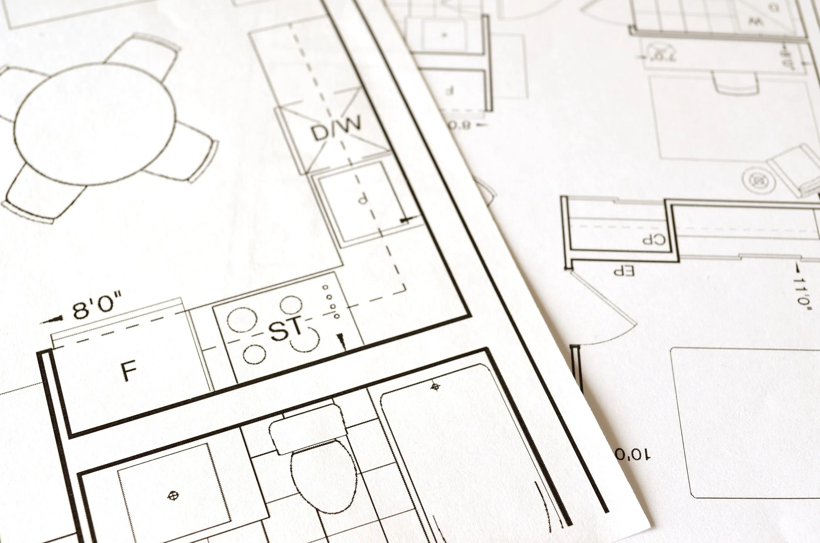 A scaled architectural floor plan, drafted in fine line detail.